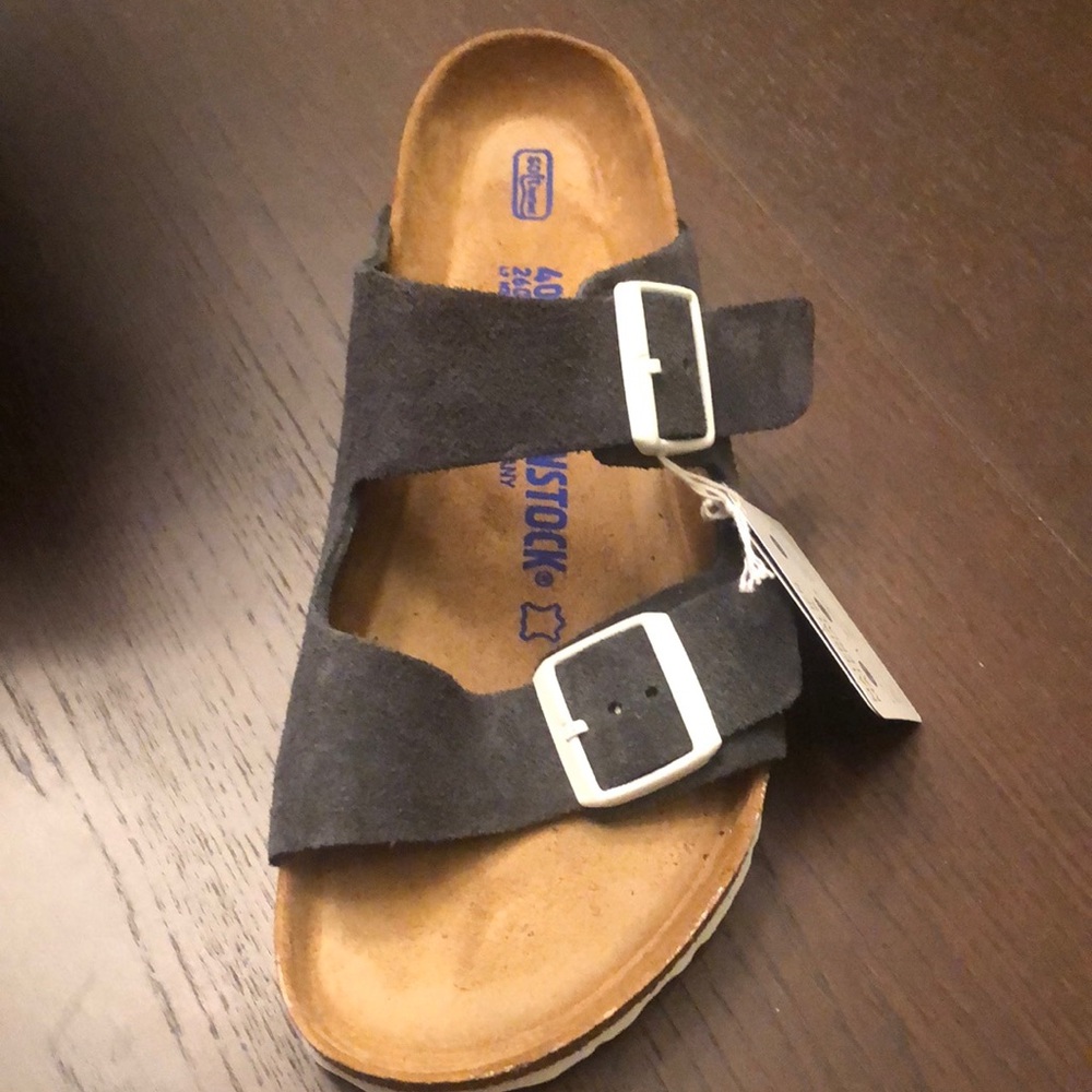 Birkenstock Arizona soft bed sandals gunmetal
